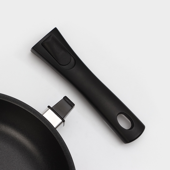 Сковорода &laquo;Традиция&raquo;, d=24 см, съёмная ручка, антипригарное покрытие, цвет чёрный