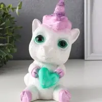 Копилка (гипс) Единорожек Рони Высота 20 см, ширина 12 см, длина 13 см, белый