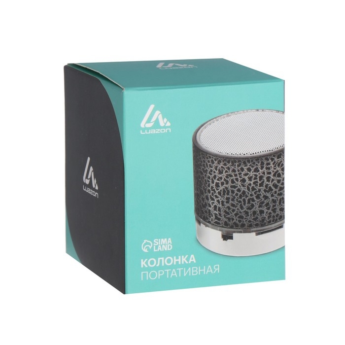 Портативная колонка LuazON LAB-30, 3 Вт, 520 мАч, microSD, цвет: черный мрамор Портативная колонка LuazON LAB-30, 3 Вт, 520 мАч, microSD, цвет: черный мрамор