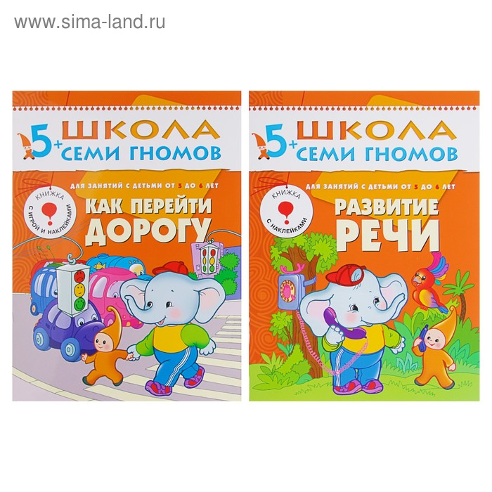 Полный годовой курс от 5 до 6 лет. 12 книг с играми и наклейками. Денисова Д.