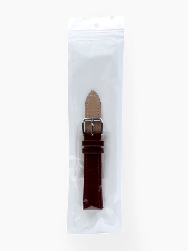 Ремешок для часов кожаный с быстросъемными шпильками, 18 мм,  l-20 см, коричневый