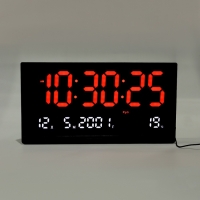 Часы электронные настенные, календарь термометр, 47.5 х 25.3 см, красные цифры 10.8 х 5.3 см 10766 Часы электронные настенные, календарь термометр, 47.5 х 25.3 см, красные цифры 10.8 х 5.3 см 10766