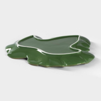 Блюдо сервировочное Доляна &laquo;Лист&raquo;, 25,8&times;24,7 см, цвет зелёный