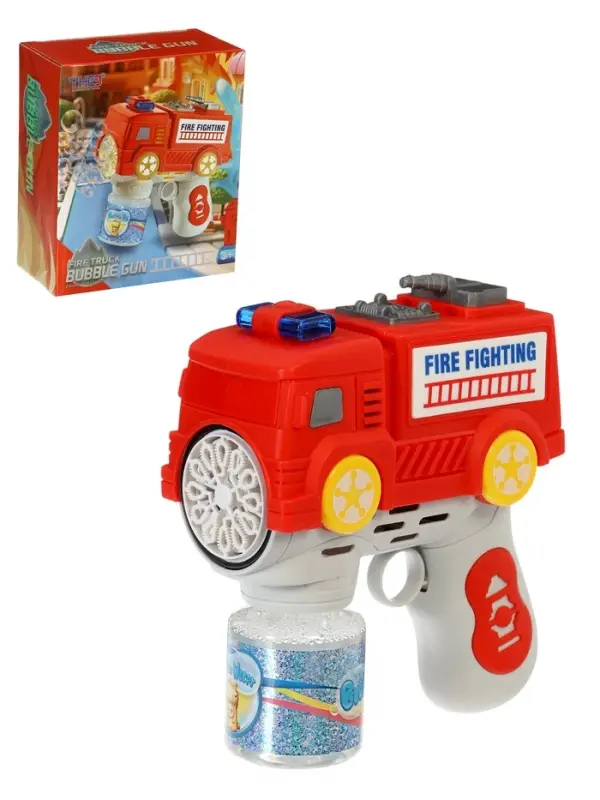 Генератор мыльных пузырей "Пожарная машина", световые эффекты, работает от батареек