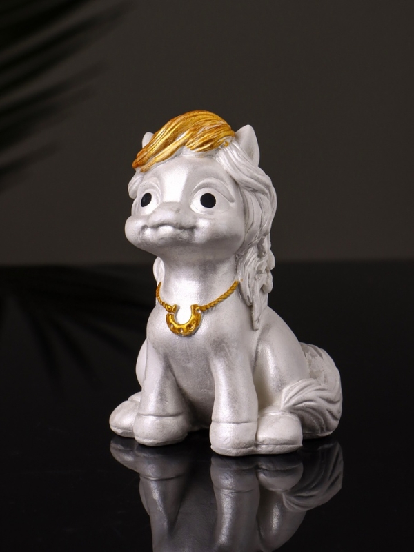 Статуэтка "Пони с подковой" 8х5х5 см, перламутр