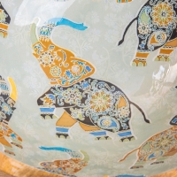 Салатник "Мудрый слон" дерево манго 23х23х10,5 см