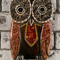 Настенное панно "Сова с галстуком" 25х16х2 см МИКС