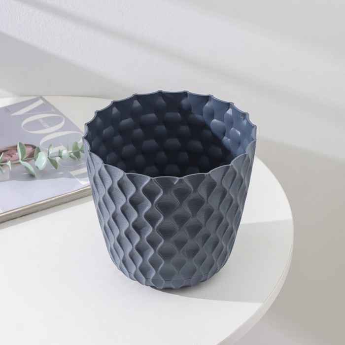 Горшок для цветов с поддоном &laquo;Wave&raquo;, 2,5 л, d=17,5 см, цвет серый