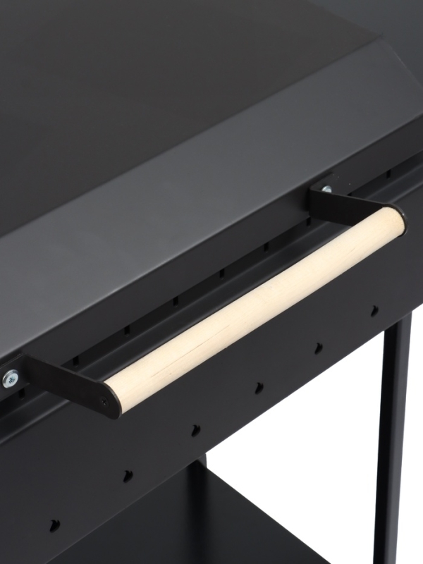 Мангал GrilMe, 35 х 115 х 83 см, сталь 2 мм, 2 полки, колёса