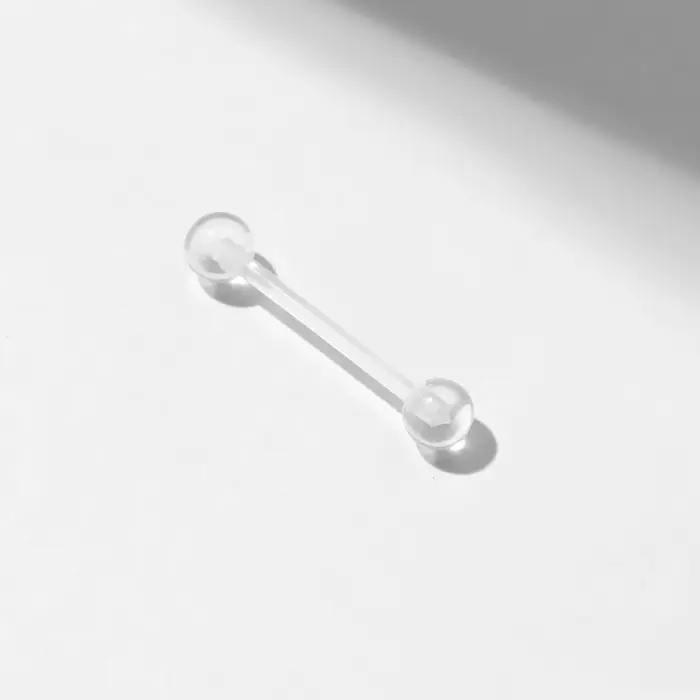 Пирсинг в язык &laquo;Шарики&raquo;, L=16 мм, прозрачный