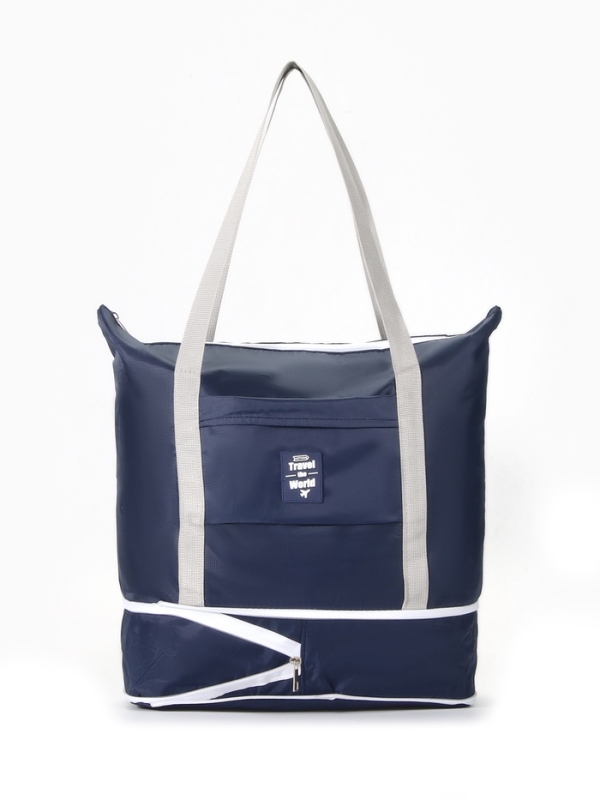 Сумка дорожная на молнии, синяя