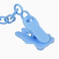 Пустышка классическая, с держателем, +0мес., цвет голубой