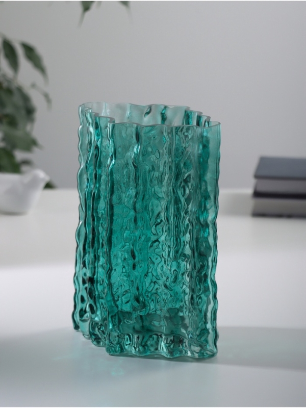 Ваза стекло настольная "Кимберли" 21х16 см, зелёный