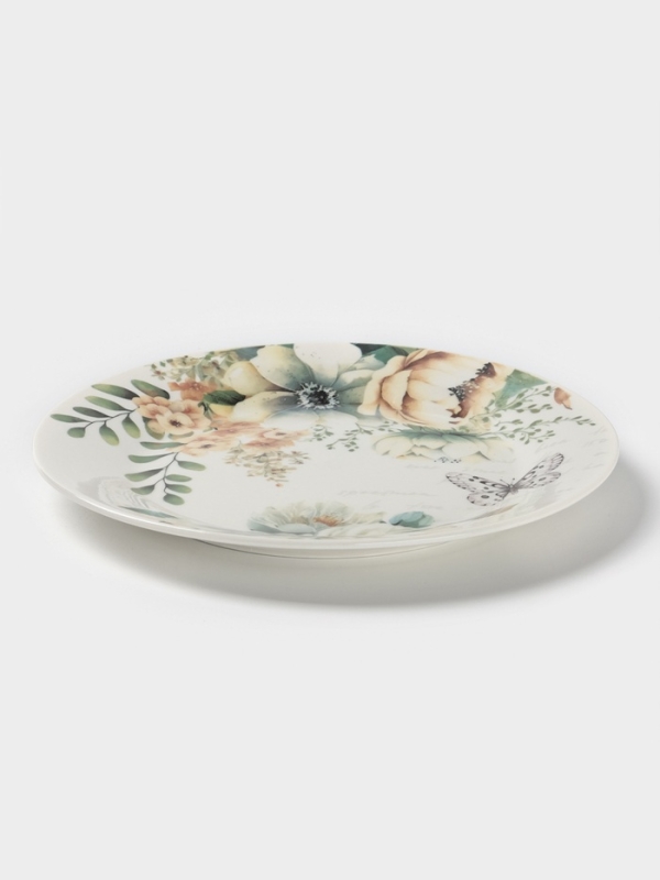 Тарелка десертная Доляна "Цветы" цвет белый  20,3х2 см