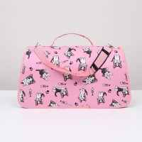 Сумка-переноска каркасная "Играющие котики", размер S, 37,5 х 17 х 22 см, розовая