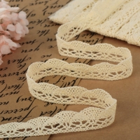 Кружево вязаное, 20 мм × 10 ± 1 м, цвет бежевый Кружево вязаное, 20 мм × 10 ± 1 м, цвет бежевый