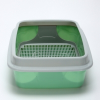 Туалет с бортом с сеткой,  45х34х15 см, серый/оливковый