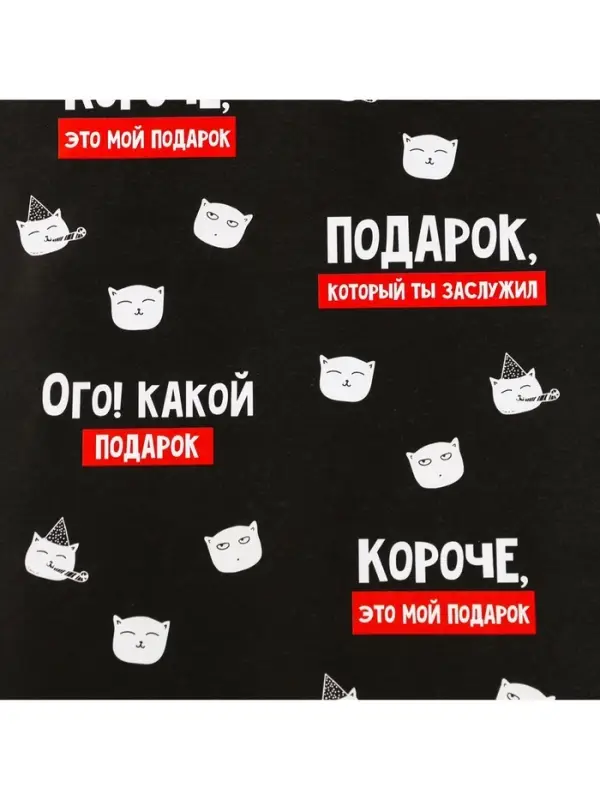Бумага упаковочная глянцевая &laquo;Подарок, который ты заслужил&raquo;, 1 лист, 70 х 100 см