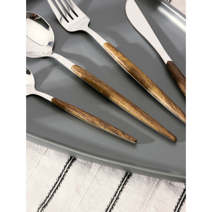 Столовые приборы из нержавеющей стали Magistro &laquo;Древо&raquo;, 4 предмета, цвет металла серебряный