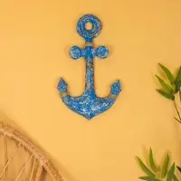 Декор интерьерный "Якорь" дерево 23х2х40 см, цв. ярко-синий