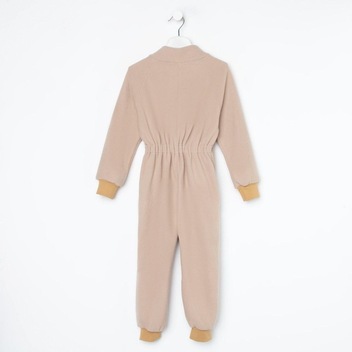 Комбинезон воротник-стойка, цвет бежевый, рост 104-110 см