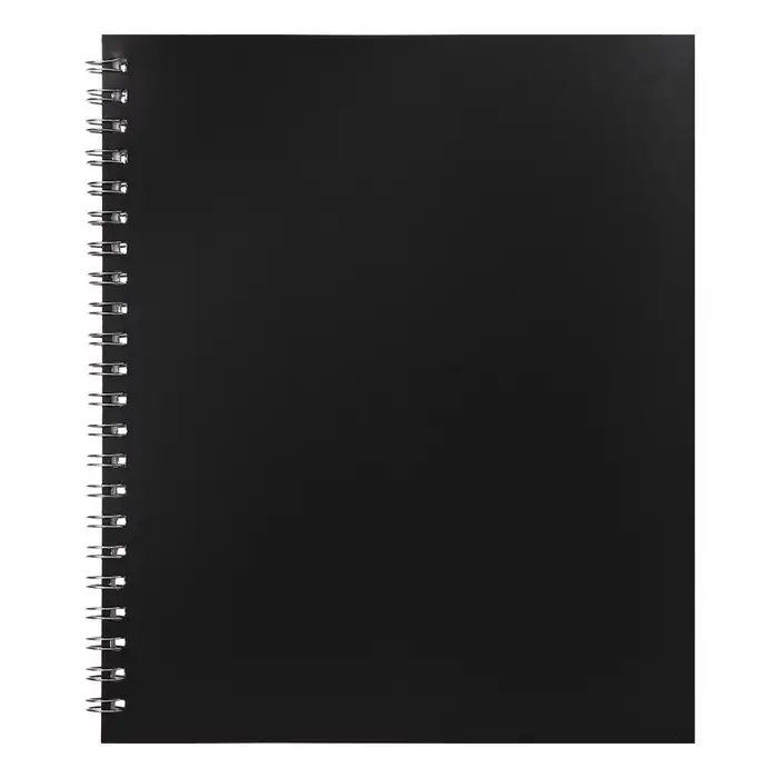 Тетрадь A5 на гребне, 48 листов в клетку, Calligrata, пластиковая обложка, черная