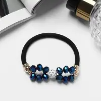 Резинка для волос "Хрустальная" синие камни