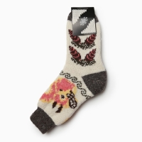 Носки женские шерстяные &laquo;Белка с шишками&raquo;, цвет белый, размер 23