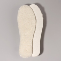 Стельки для обуви, утеплённые, двухслойные, р-р RU до 48 (р-р Пр-ля до 45), 30 см, пара, цвет белый