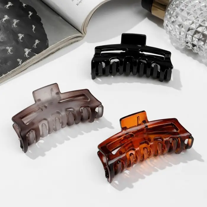 Крабик для волос &laquo;Глянец&raquo;, геометрия прямой, 6.5 см, МИКС