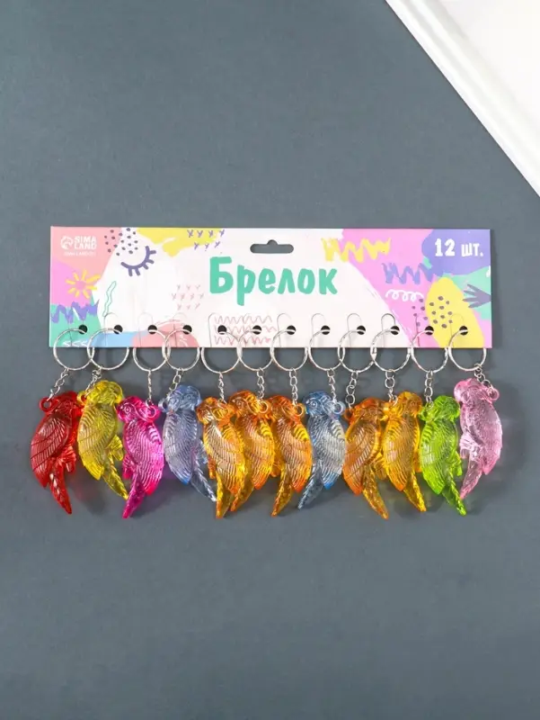 Брелок пластик "Попугай Ара" МИКС 6,8х2,5х1,5 см