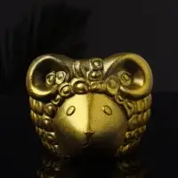 Кашпо "Баран" 12х10х7 см , золото