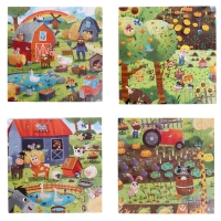 Пазлы 4 в 1 &laquo;День на ферме&raquo;, 25, 36, 49, 64 элемента