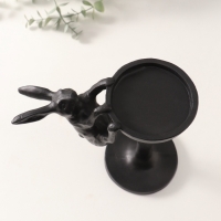 Подсвечник полистоун на 1 свечу "Мартовский заяц" чёрный 20х10,5х19,5 см