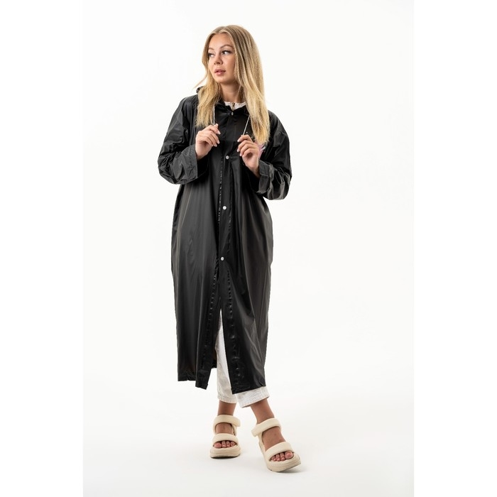 Дождевик взрослый плащ &laquo;На крыльях счастья&raquo;, размер универсальный, размер 42-48, 60 х 110 см, цвет чёрный