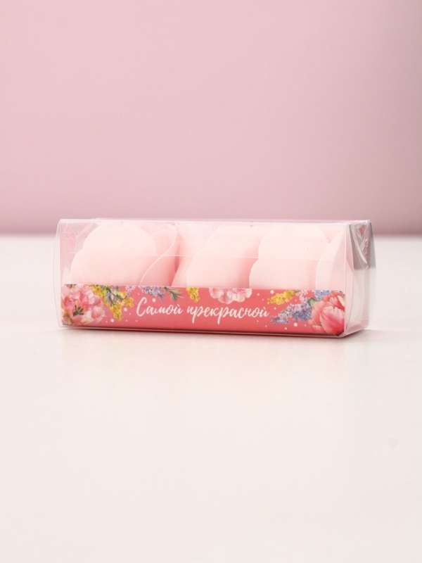 Мыло твердое лепестковое Мыло твердое лепестковое "Самой прекрасной", 3 шт, цвет нежно-розовый