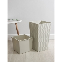 Кашпо для цветов со вставкой &laquo;Ротанг&raquo;, 21 л (11,2 л), цвет белый