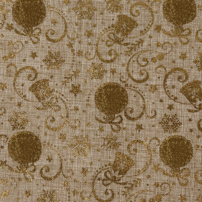 Новый год! Лоскут &laquo;Игрушки новогодние&raquo;, 48 &times; 48 см, цвет золотой