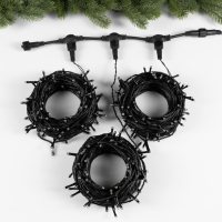 Гирлянда &laquo;Клип-лайт&raquo; 3 нити по 20 м, IP44, УМС, тёмная нить, 399 LED, свечение белое, мерцание, 24 В