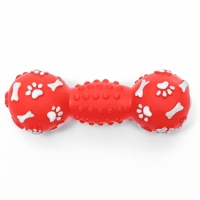 Игрушка пищащая "Новогодняя Гантель", 12,5 см, красная