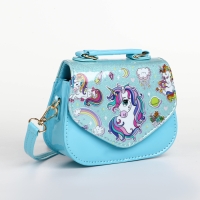 Сумка детская для девочки на клапане «Выбражулька», цвет голубой Сумка детская для девочки на клапане «Выбражулька», цвет голубой