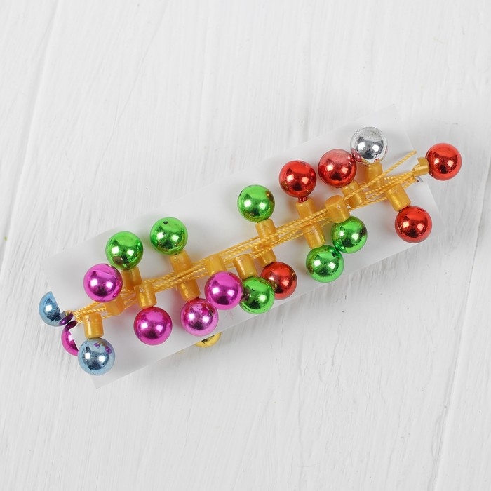 Миниатюра кукольная &laquo;Гирлянда - шарик&raquo;, длина 1 метр, игрушка: 1,5&times;0,8 см, цвета МИКС