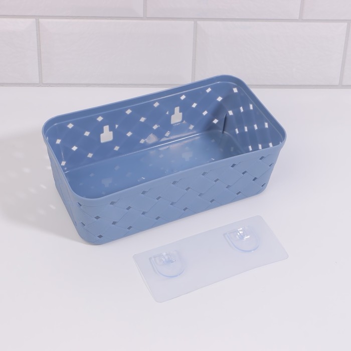 Органайзер для хранения, навесной, 1 секция, с клеевыми крючками, 21,5 × 11,5 × 7,5 см, цвет МИКС Органайзер для хранения, навесной, 1 секция, с клеевыми крючками, 21,5 × 11,5 × 7,5 см, цвет МИКС