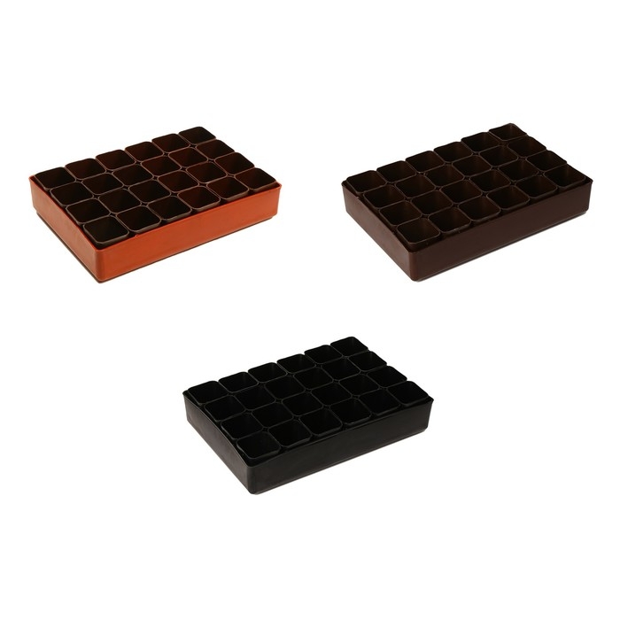 Набор для рассады: стаканы по 70 мл (24 шт.), поддон 29,5 &times; 20 см, МИКС