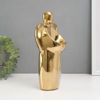 Подсвечник керамика на 1 свечу "Ангел" d=3,5 см золото 14х9,5х25 см