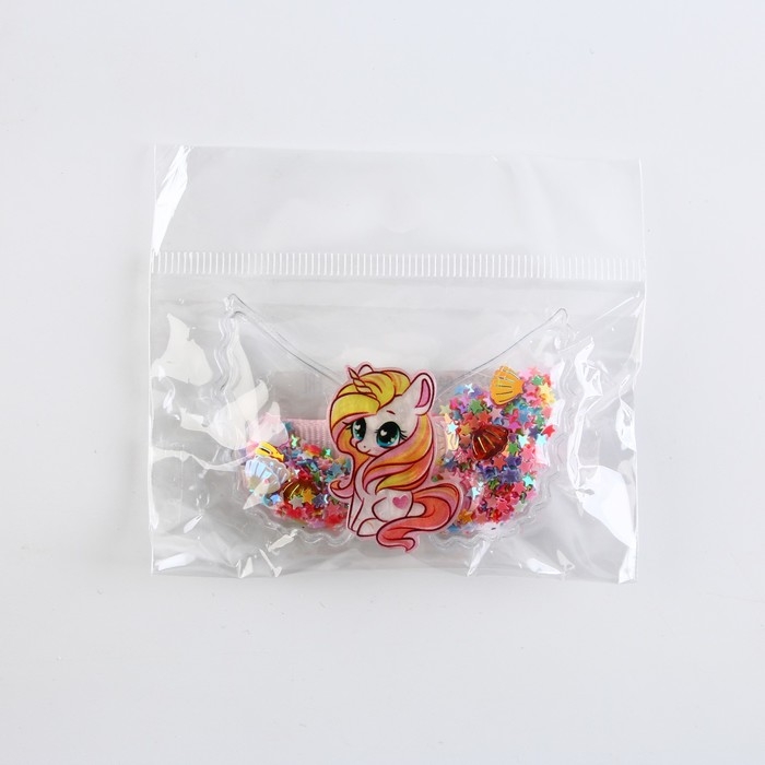 Заколка для волос с шейкером &laquo;Милый единорожек&raquo;, 6 х 4.5 см