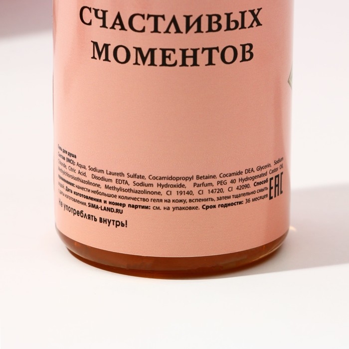 Новогодний подарочный набор косметики &laquo;Счастливых моментов&raquo;, гель для душа во флаконе шампанское 250 мл и бомбочки для ванны 5 х 40 г, Новый Год