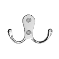 Крючок мебельный ТУНДРА TKD006, двухрожковый, хром