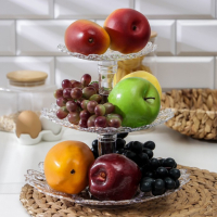 Фруктовница &laquo;Мелодия&raquo;, 3-х ярусная 16 см, 21 см, 27 см, цвет прозрачный