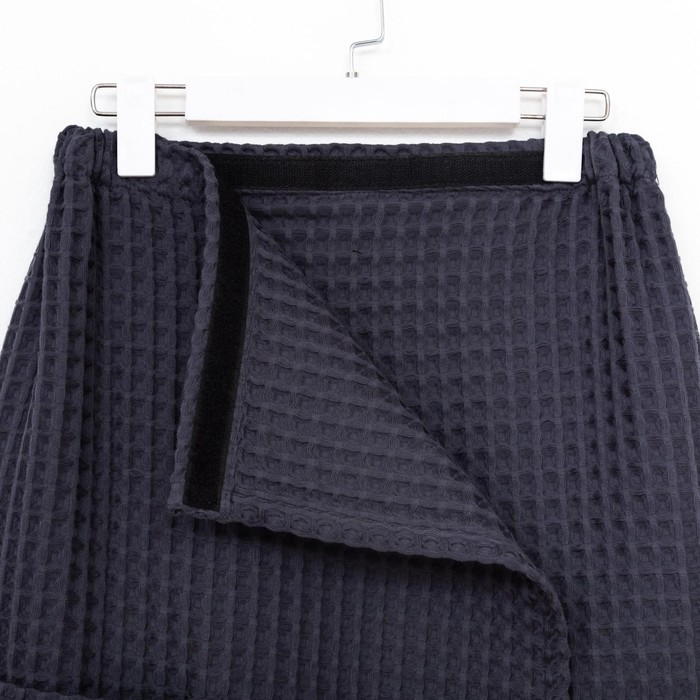 Парео вафельное банное Этель &laquo;Boho&raquo; 80*145 см. цв. темно-серый, 100% хл, 290 г/м2